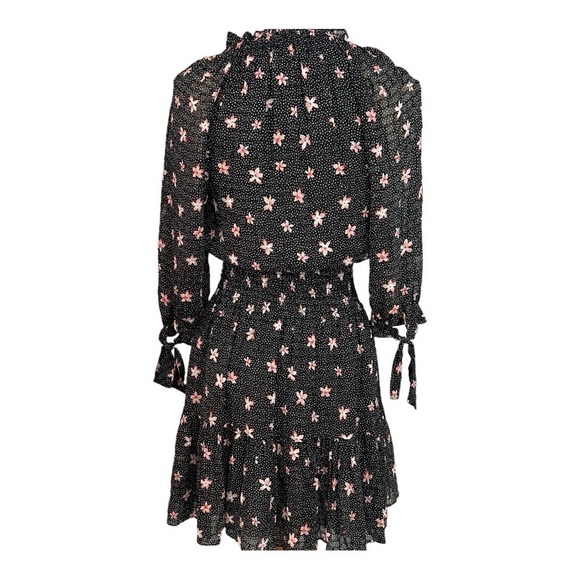 Rebecca Taylor Women’s Maui Clip Floral Dress Black Silk Whimsigoth Dark Romance - Picture 6 of 13